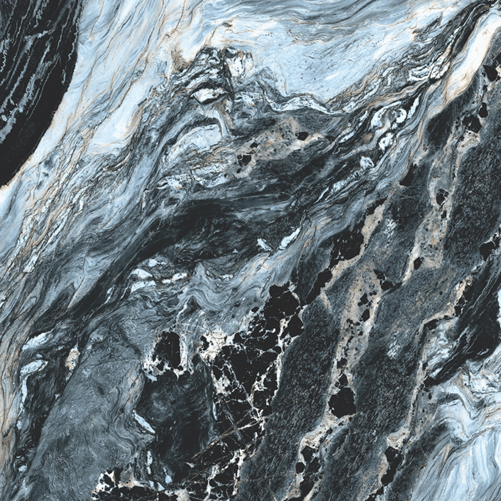894 | Super High Gloss UV Black Blue Marble Sheet