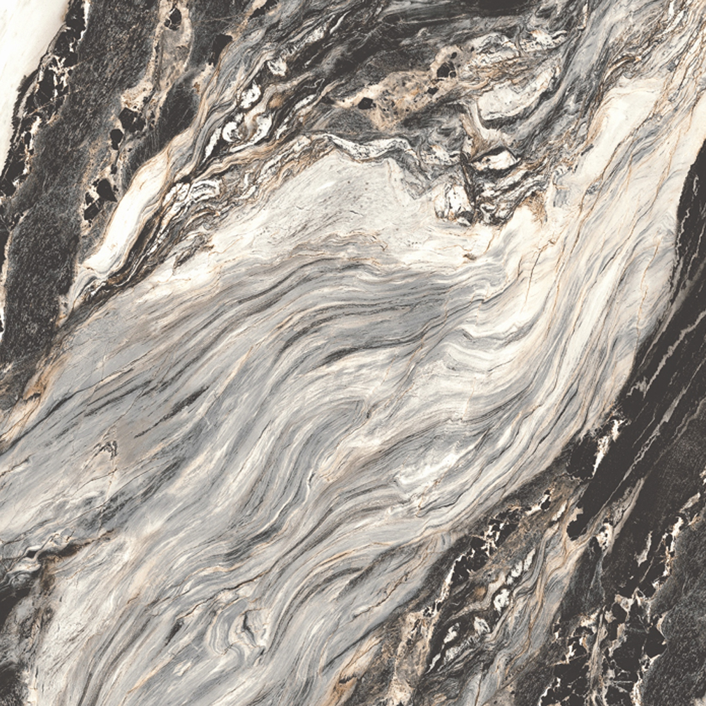 895 | Super High Gloss UV Black White Swirl Marble Sheet